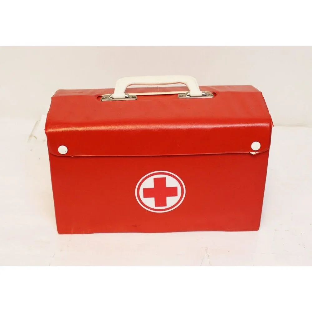Doctor Medicus Kid Med Kit Box Medicine Pretend Play Vinyl Fold Out Storage Case